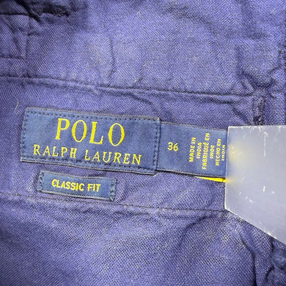 Polo Ralph Lauren Mens Classic Fit Linen Shorts Navy Blue Size 36